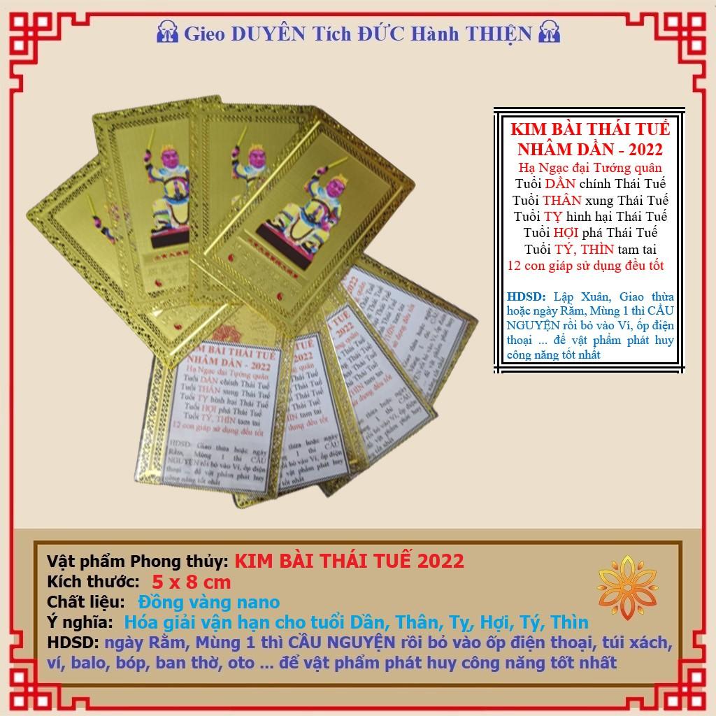 Thái Tuế năm 2022 - Kim Bài Thái Tuế Nhâm Dần năm 2022 - hóa giải vận hạn tuổi Dần, Thân, Tỵ, Hợi, Tý, Thìn