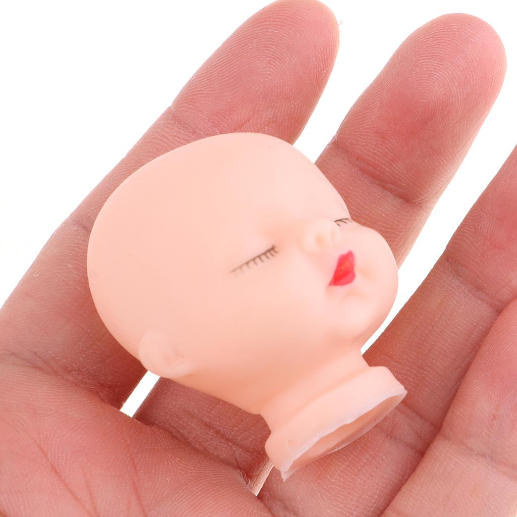 10pcs Lovely Sleeping Baby Head Mold For Mini Keychain Doll Making Accessory