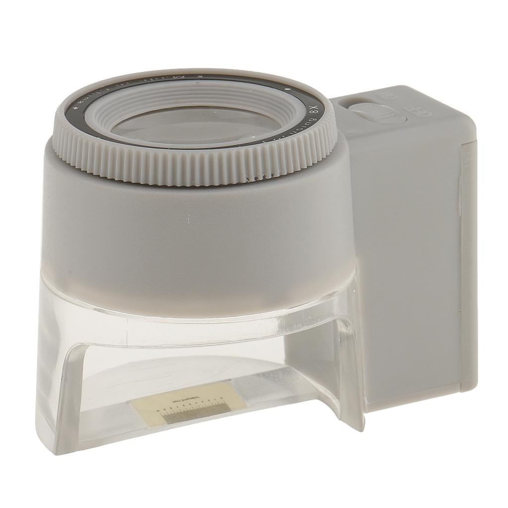8X Magnification Magnifier Loupe Lens Magnifying Glass with LED Light Scale