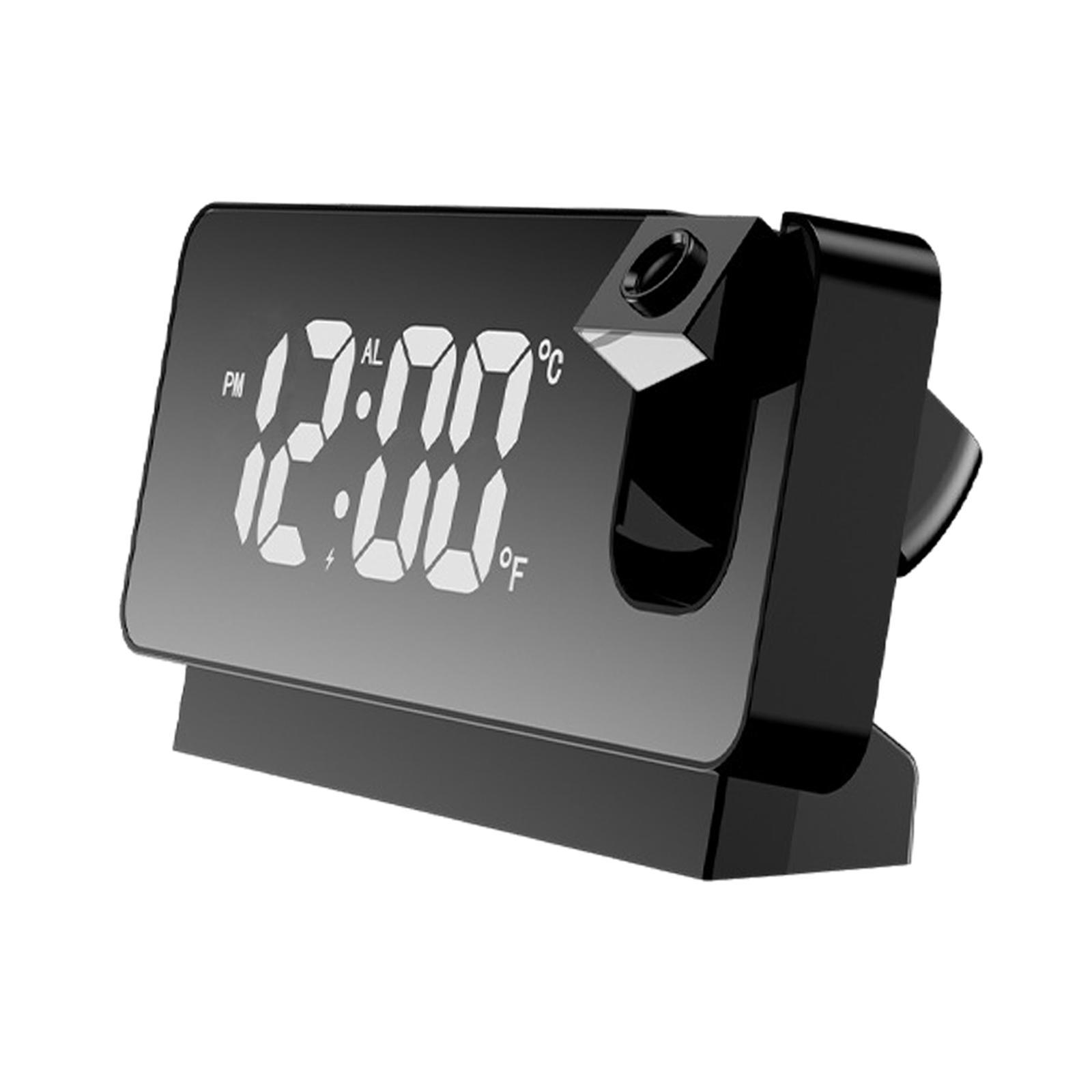 LED Projector Alarm Clock Loud Alarms Wall Ceiling USB Quiet for Students
