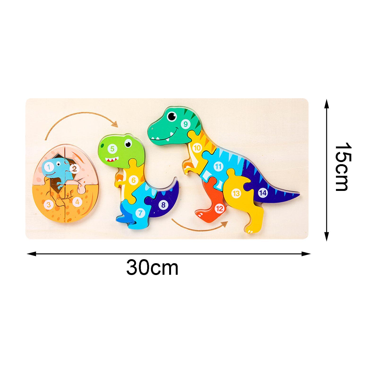 Animals Colorful wooden Cartoon Animal Shape Jigsaw Montessori Toy for Toddler