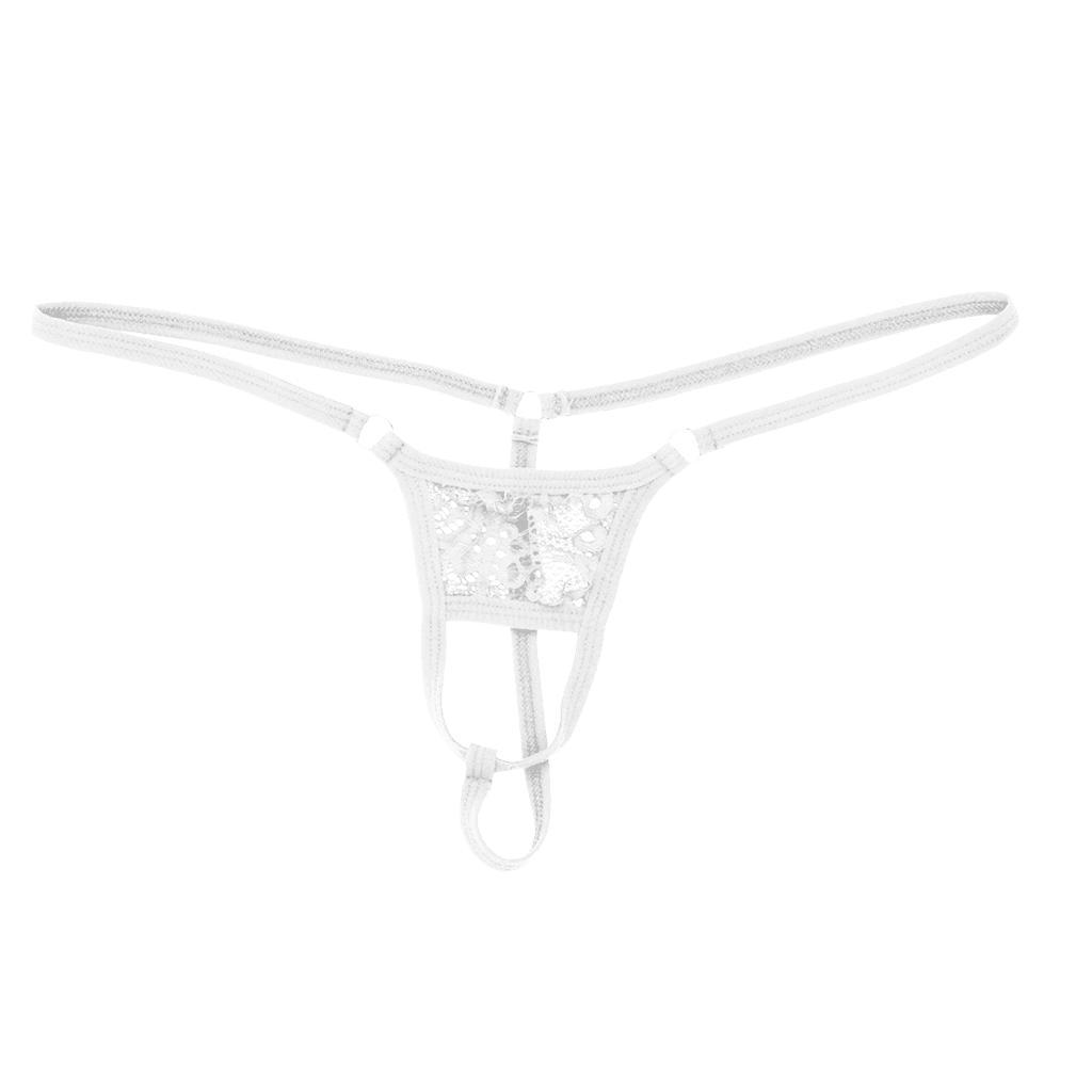 2-6pack Men's Open Front Breathable G-String Underwear Pouch Brief Thong White