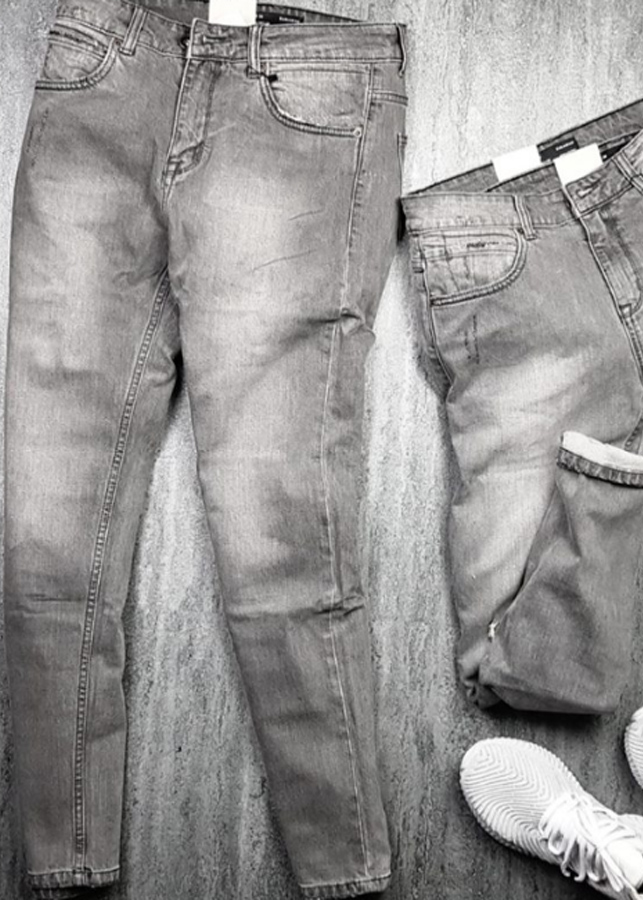 Quần Jeans Nam Dáng Ôm Xám Trơn JEANXAM03