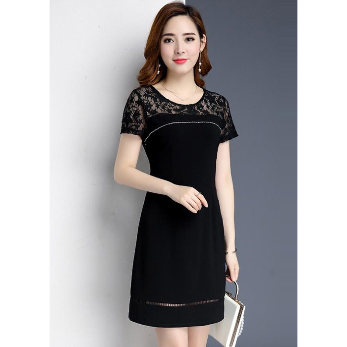 Đầm Suông Phối Ren Thời Trang