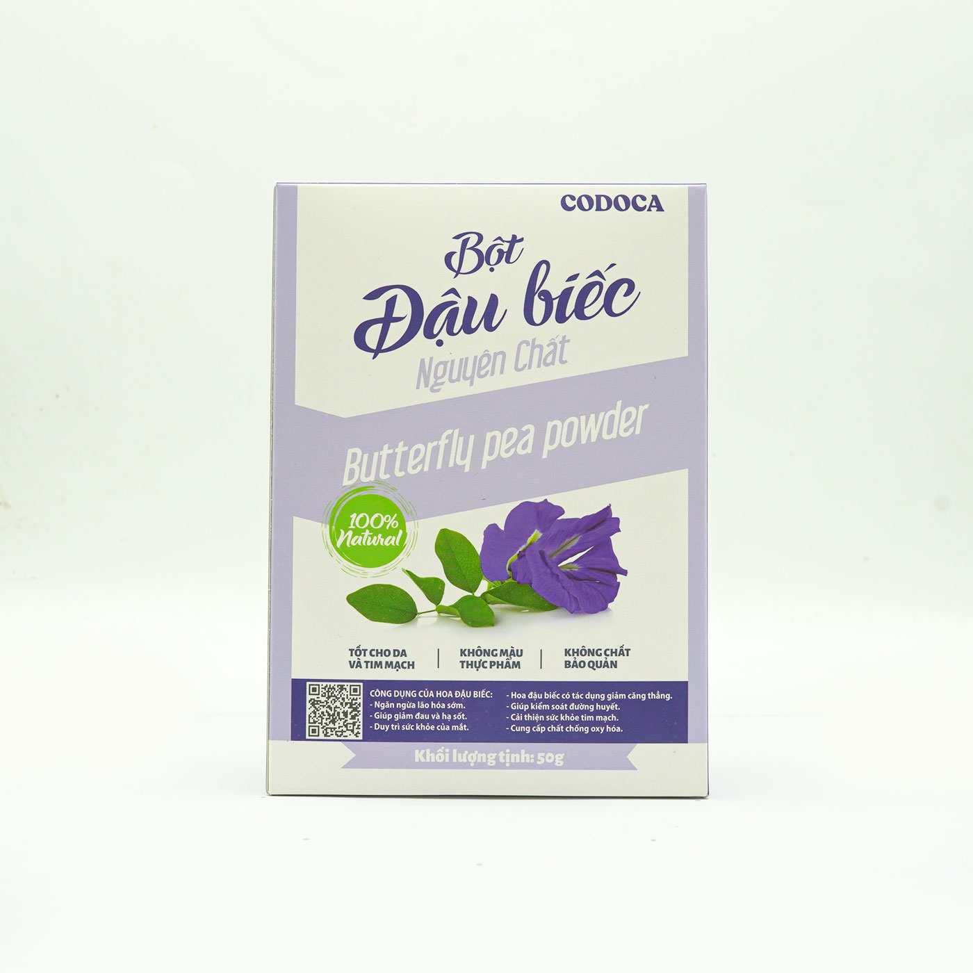 Bột Hoa Đậu Biếc Codoca nguyên chất sấy lạnh Tạo màu thực phẩm, làm bánh tốt cho sức khỏe