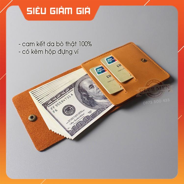 Ví nam da bò nguyên miếng nhỏ gọn kiểu đơn giản, có hộp, bảo hành 24 tháng