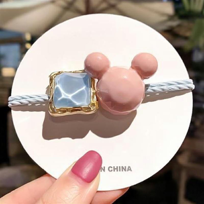 PVN24320 Dây Buộc Tóc Trang Trí Hình Chuột Mickey Đính Đá Xinh Xắn T2