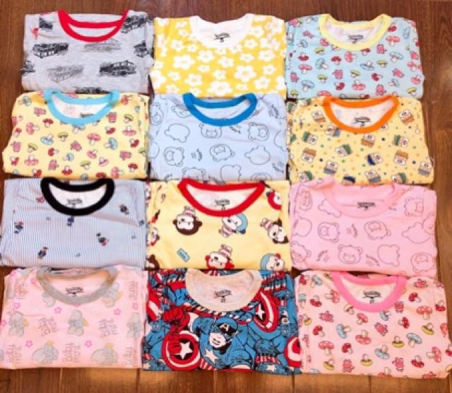 Bộ dài tay cotton xuất hàn dày dặn cho bé