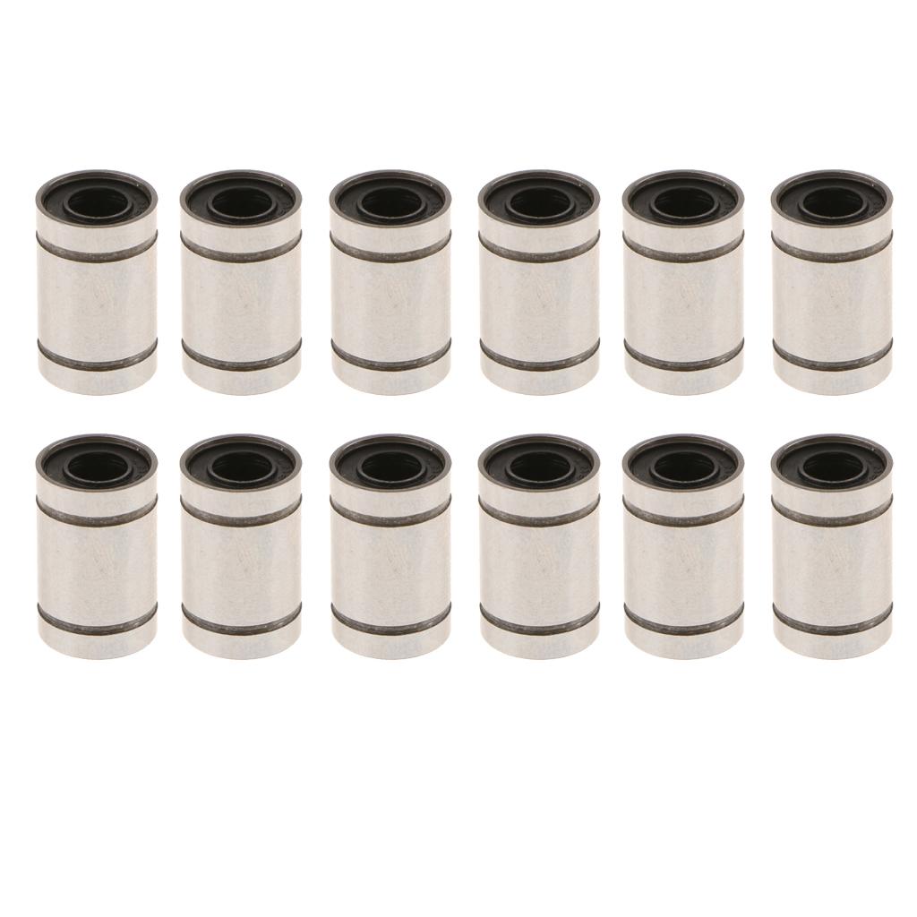 12 Pcs 17mm Linear Bearing Bushing LM6UU 6MM Rubber Sealed for 3D Printer