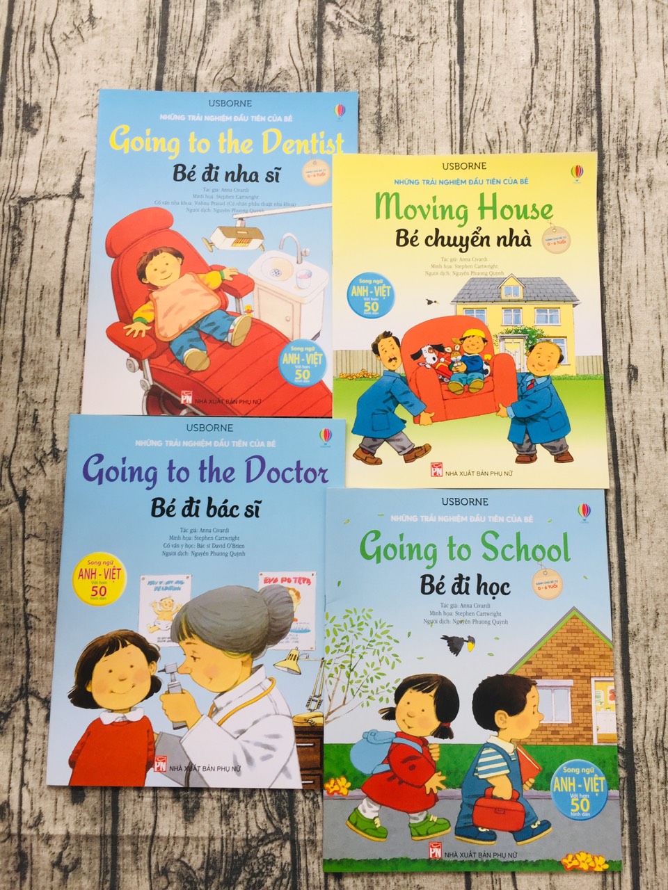 Combo 9 cuốn song ngữ AV Usborne: Những Trải Nghiệm Đầu Tiên Của Bé dành cho bé từ 0-6 tuổi