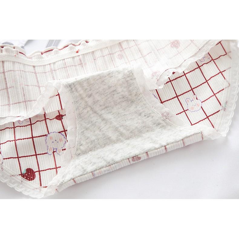 Quần Lót Nữ Cotton Dâu Tây Kháng Khuẩn Ngang Eo  Hàng Loại Đẹp.