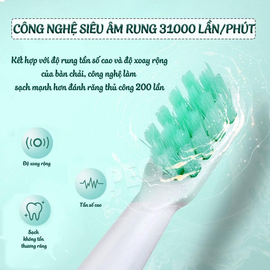 Bàn chải đánh răng điện KEMEI KM-YS713 điều chỉnh 6 chế độ công nghệ rung siêu âm sạch sâu gấp nhiều lần bàn chải thường