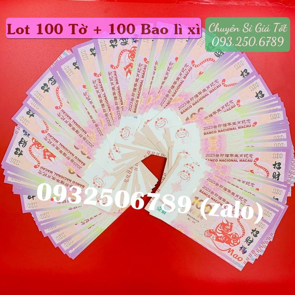 Combo 100 Tờ Tiền Macao Con Mèo mệnh giá 100 May Mắn Lì Xì Tết Quý Mão, tặng kèm bao lì xì - NELI - RƯỚC LỘC XUÂN