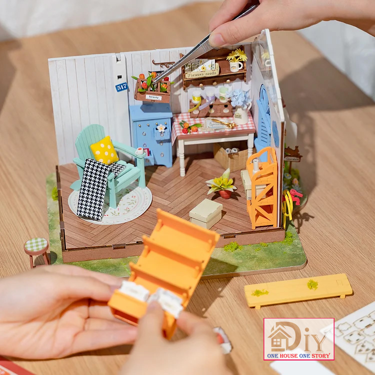 [Bản Tiếng Anh] Robotime Rolife Mô hình nhà búp bê tự lắp ghép gỗ DIY Miniature House Kit   | Dreamy Garden House DG163 Quà tặng giáng sinh trang trí sáng tạo