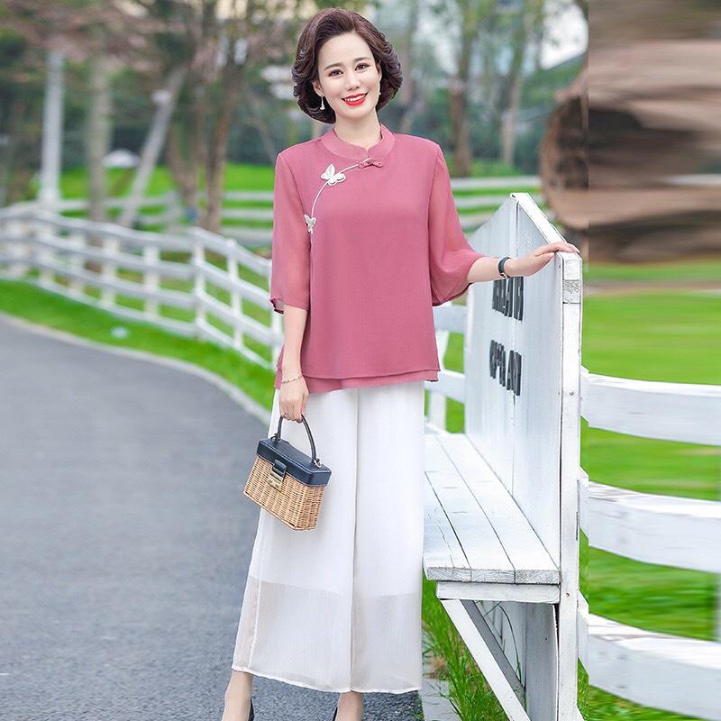 Áo Trung Niên Cổ Tàu Thời Trang Cho Mẹ Và Bà Phong Cách Sang Trọng Lịch Sự, Có Big Size