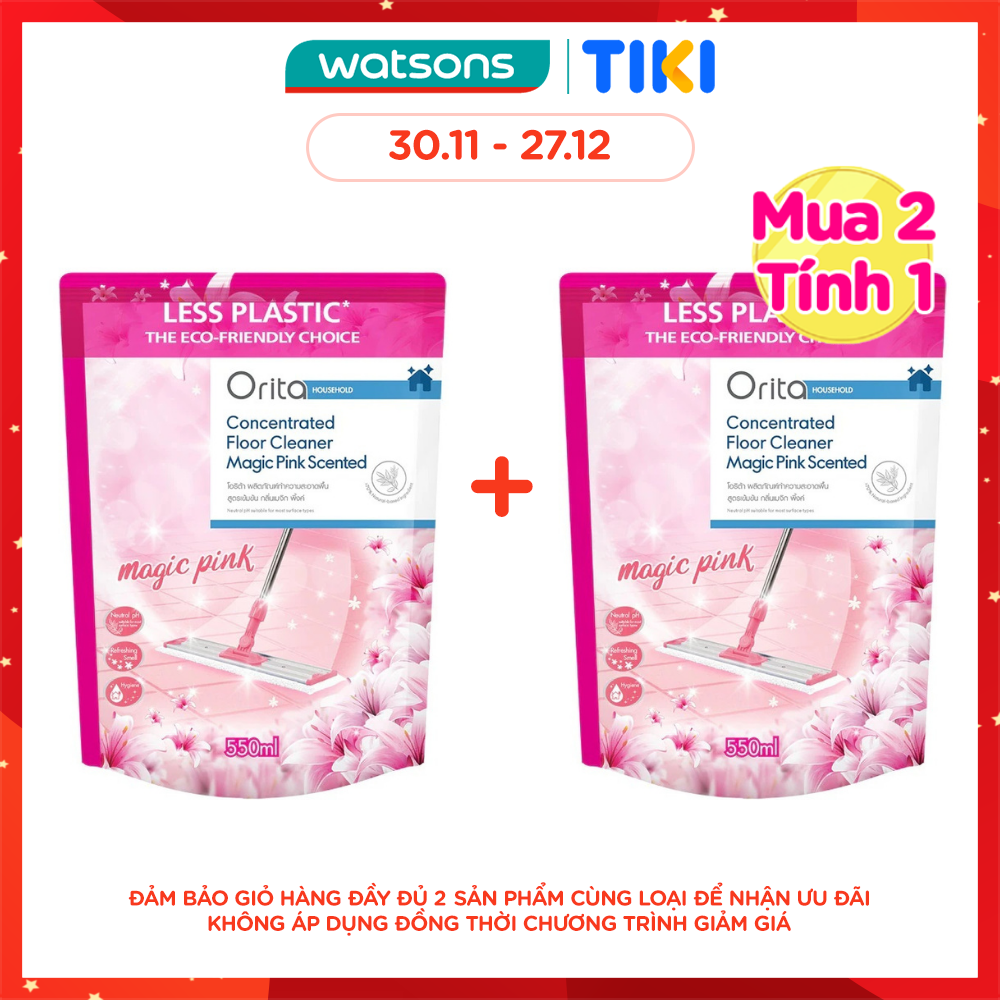 Nước Lau Sàn Orita Đậm Đặc Hương Magic Pink Floor Cleaner 550ml