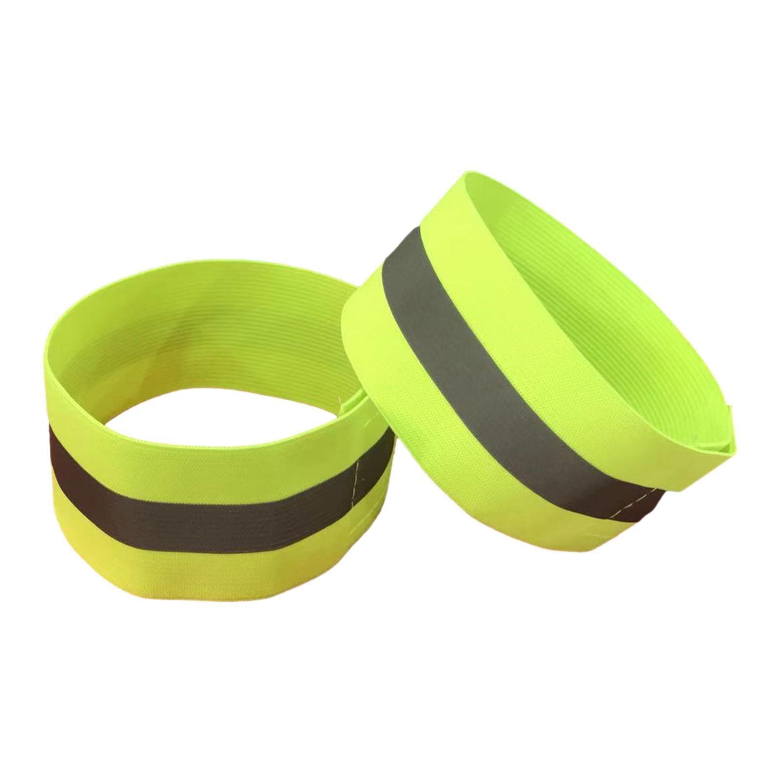 2x Reflective Armbands Adjustable Reflective Bands for Sports Adults