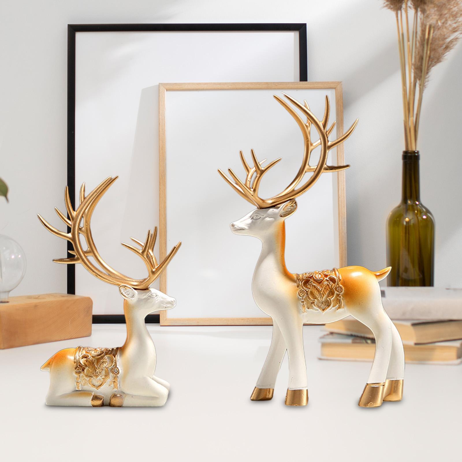 Reindeer Resin Sculpture Reindeer Figurines for Living Room Office