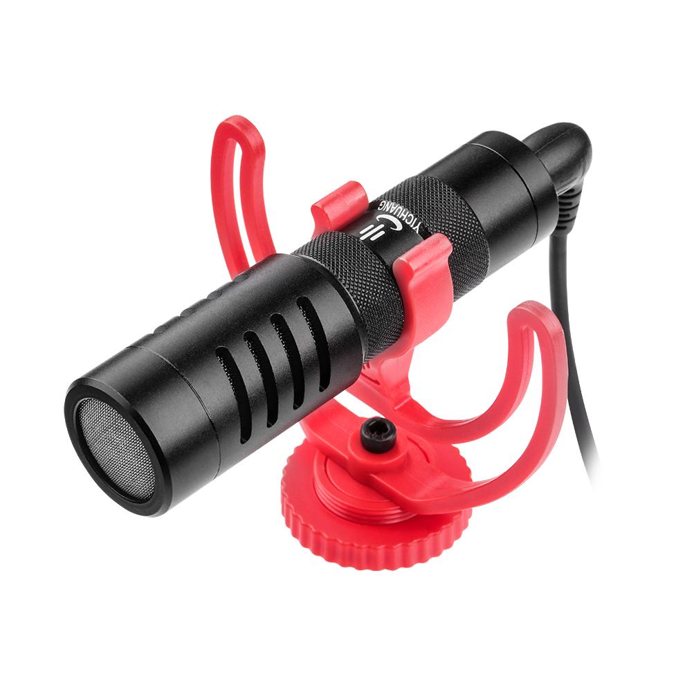 Micrô trên máy ảnh Mini Universal Cardioid ó đế chống sốc, jack 3,5 mm, TRS TRRS Fur Windsheild