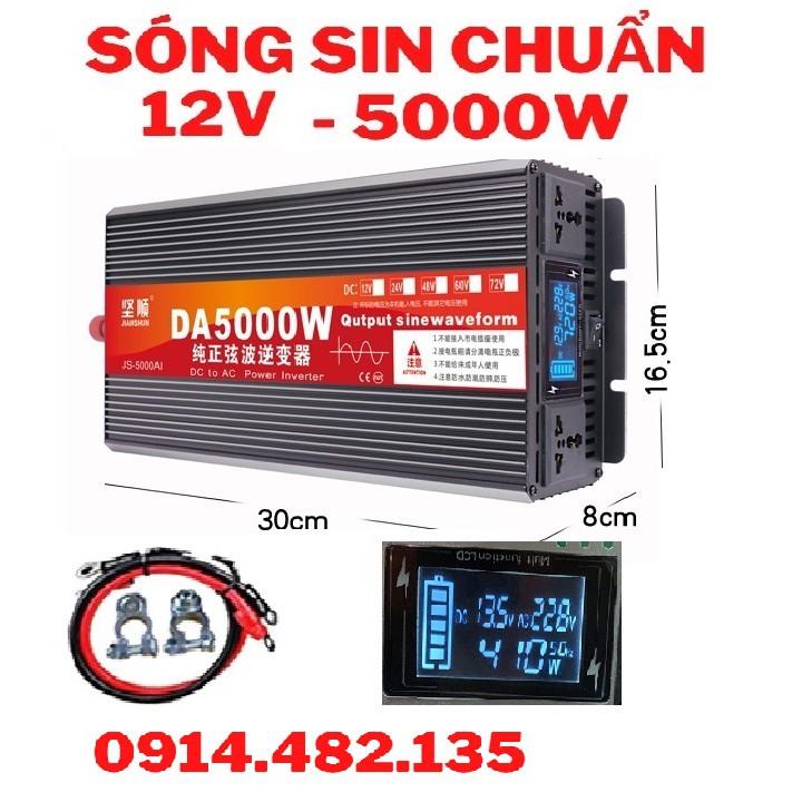 Bộ đổi nguồn inverter 12v/24V lên 220v 5000W Sóng Sin chuẩn -5000W INVERTER 5000W - HÀNG CHUẨN DA