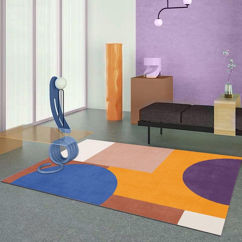 Thảm Trải Sàn Họa Tiết Hình Học Phong Cách Bắc Âu Hiện Đại