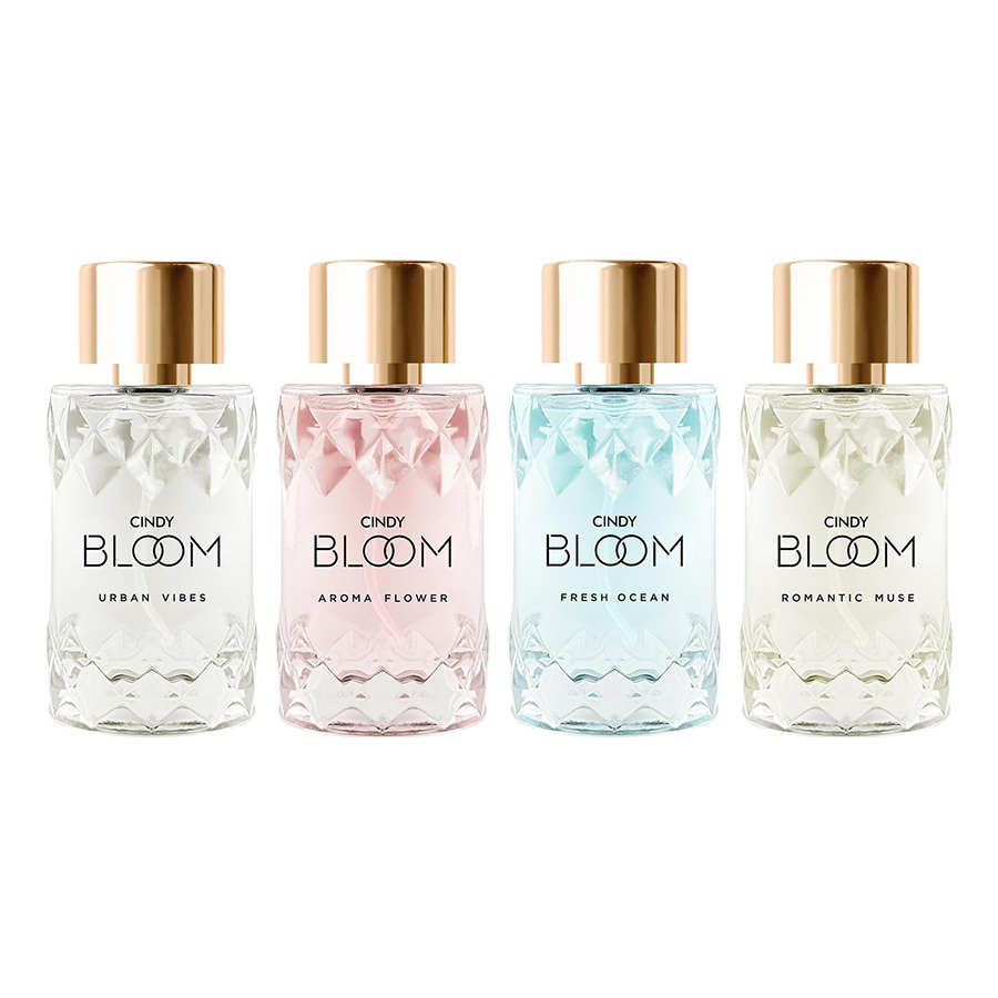 Bộ 4 nước hoa Cindy Bloom 50ml (Urban Vibes + Fresh Ocean + Romantic Muse + Aroma Flower)