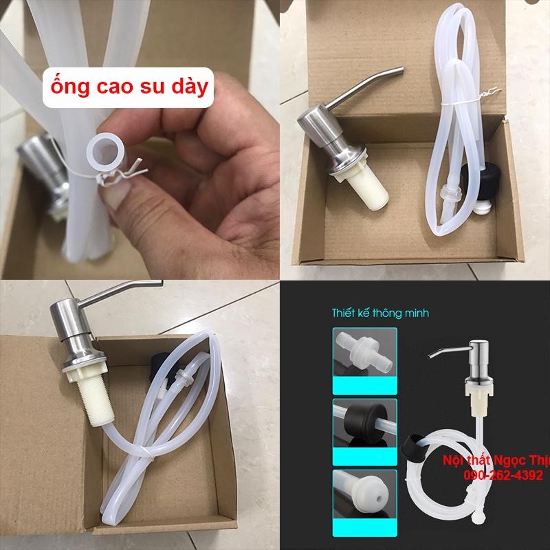 Bộ vòi bơm nước rửa chén - Đầu vòi tăng áp VTA-01 - vòi bơm gắn bồn rửa đầu nhấn hơi tiện lợi với ống dẫn silicon