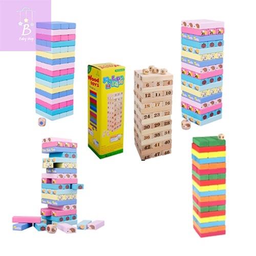 Đồ Chơi Rút Gỗ Màu, Số, Loại Lớn Kèm Xúc Xắc Cho Bé - Đồ Chơi Giáo Dục Thông Minh Trí Tuệ