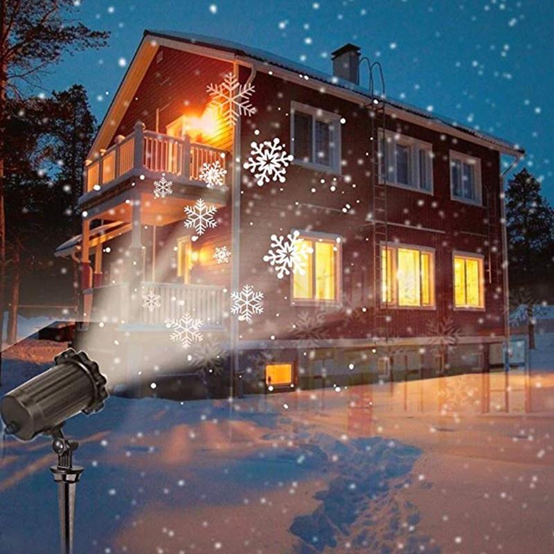 HSV Christmas Snowflake -Laser Light Snowfall Projector Move Snow Outdoor Indoor Garden -Laser Projection Lights New Year Party