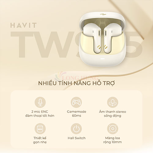 Tai nghe Bluetooth True Wireless Havit TW905 - Hàng chính hãng