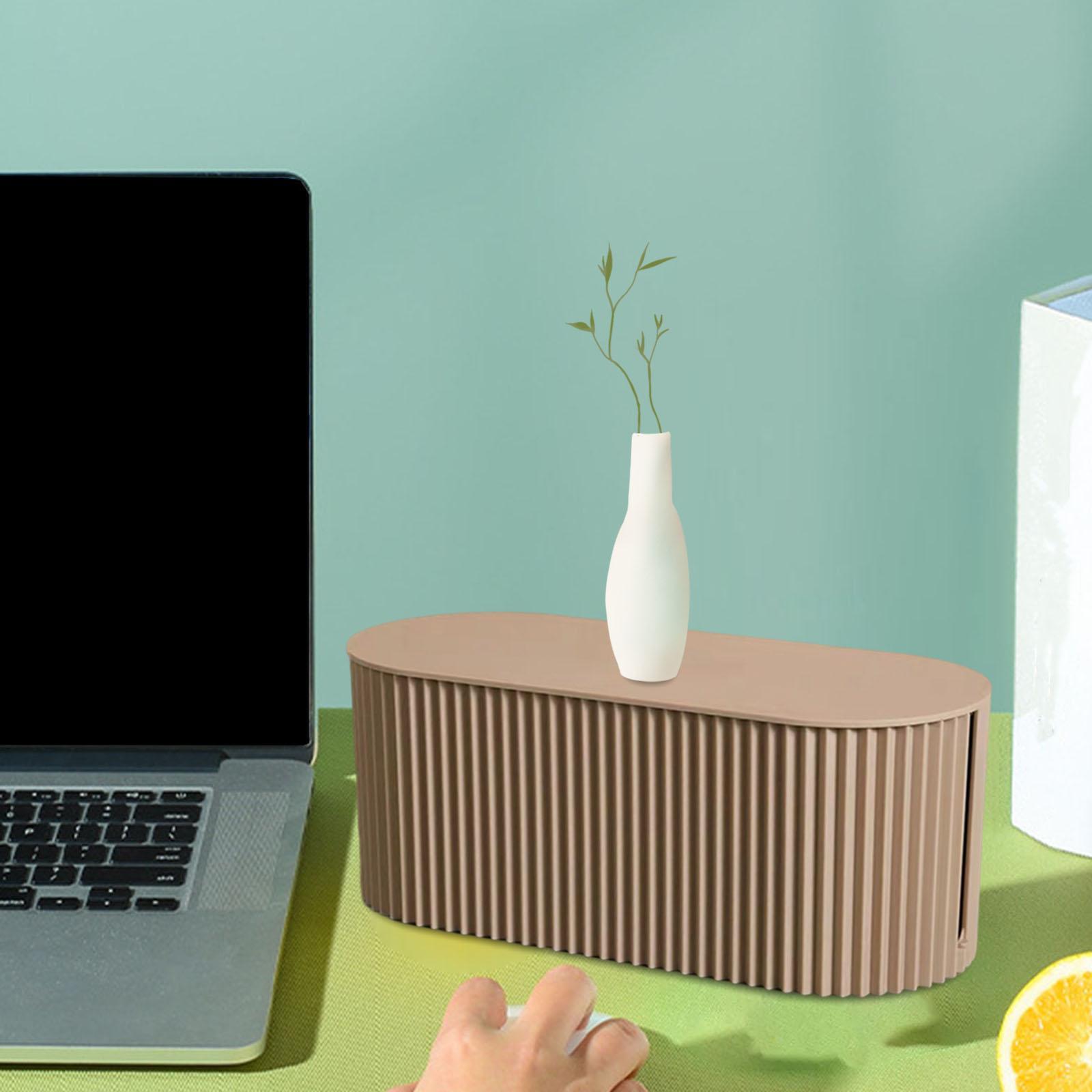 Cable Management Box Hide Conceal Cord Organizer Box for Computer Desk
