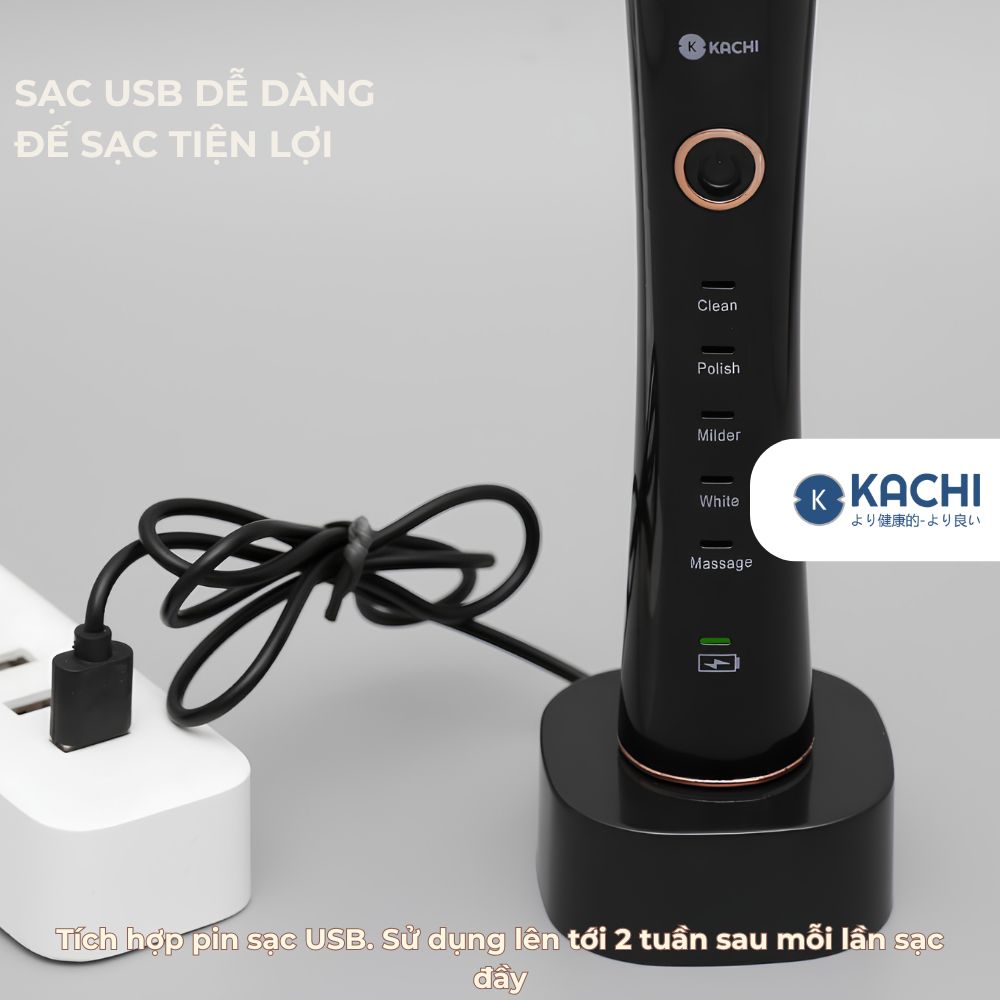 Bàn chải điện Kachi MK455 rung sóng âm dòng cao cấp - hàng chính hãng