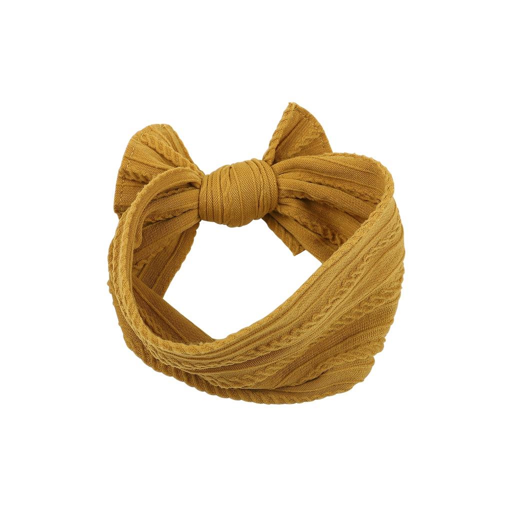 Turban Băng Đô Nơ Chất Thun Gân Mềm Mịn Cho Bé Gái 0-12 tháng