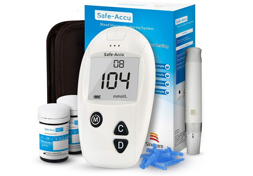Máy Đo Đường Huyết Sinocare Safe Accu (25 Que Và 25 Kim)