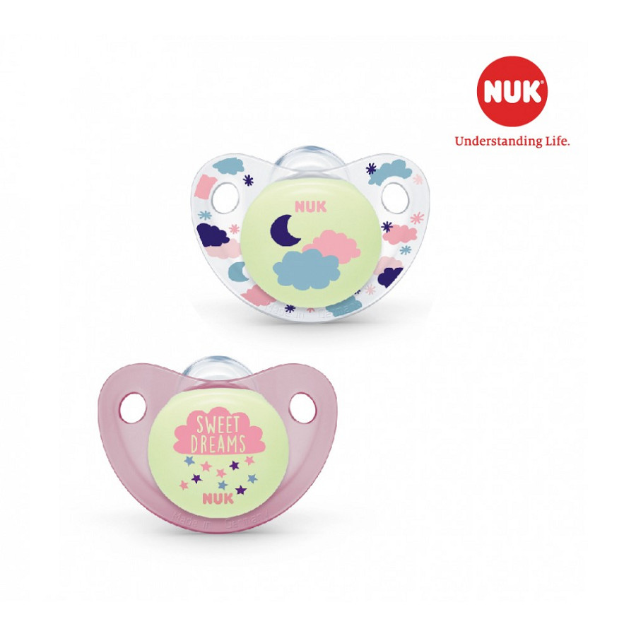 Bộ 2 ty giả NUK Silicone Night/Day 6-18m (Giao màu ngẫu nhiên)