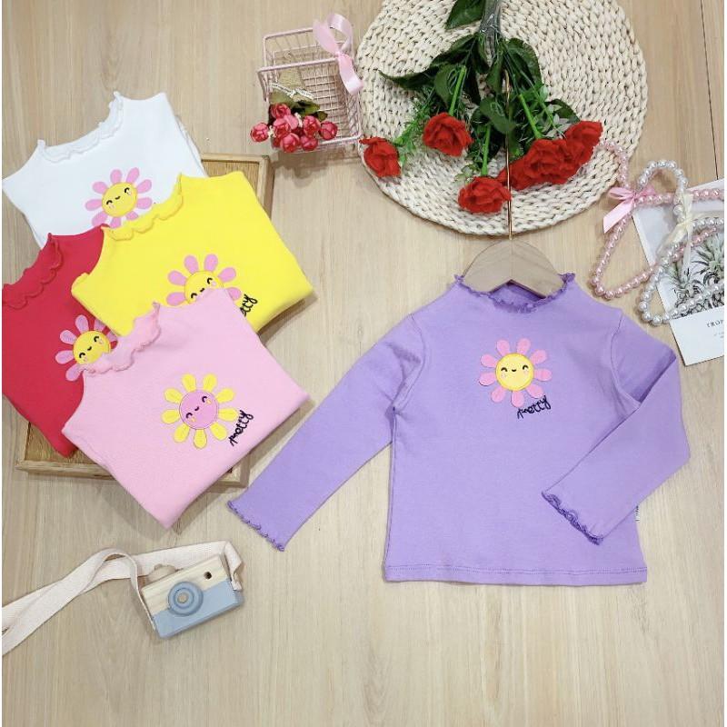 Áo cotton len cổ 3p bé gái