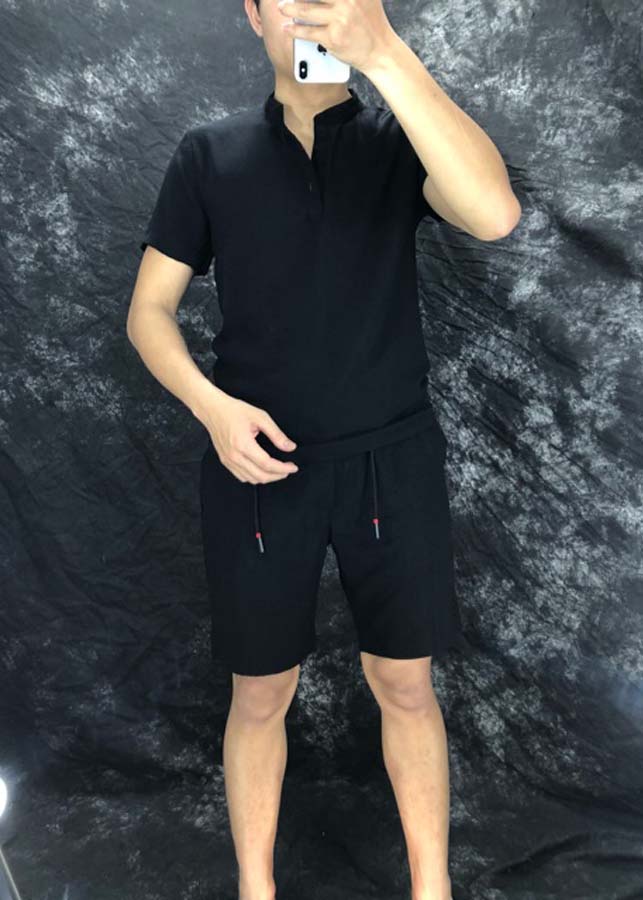 Bộ Quần Áo Đũi Nam Đen Dáng Vừa Phong Cách SETDEN99