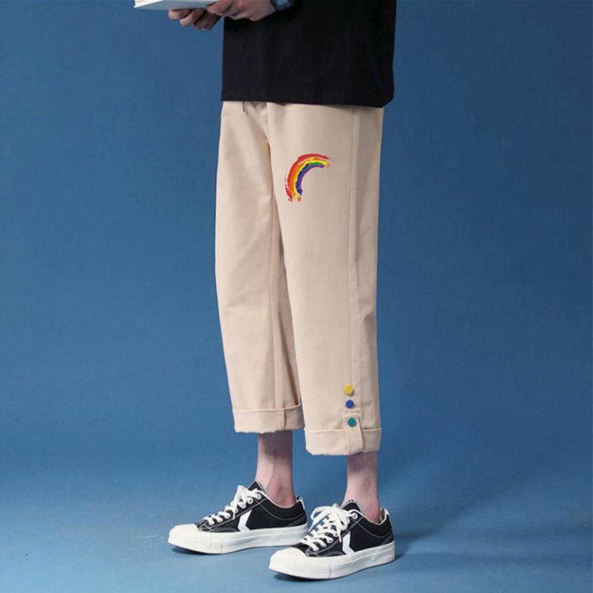 Sống cảm hứng Quần Kaki Baggy Nam Nữ  KAKI Ống Suông Unisex Quần Ống Suông cầu vồng hot