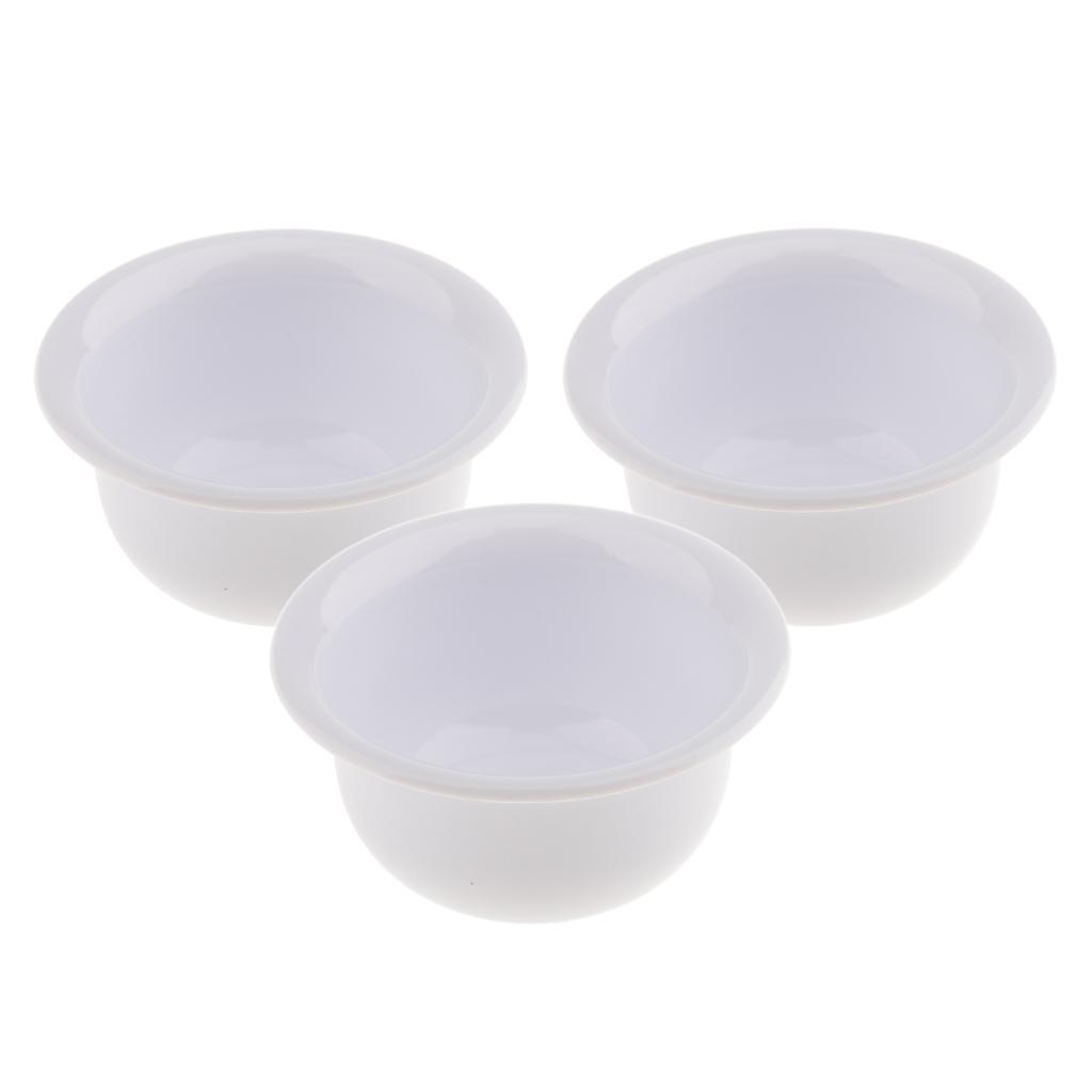 3Pcs White Shaving Bowl Plastic Soap Dish