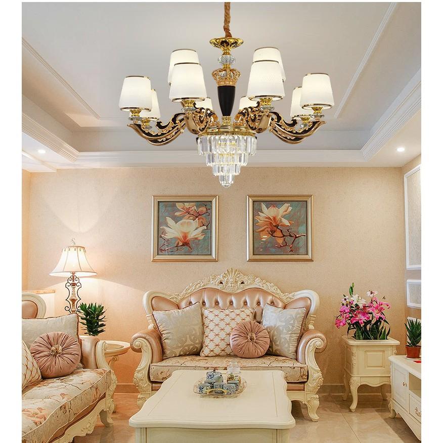 Đèn chùm FROGY pha lê 12 tay phong cách hiện đại - kèm bóng Led chuyên dụng