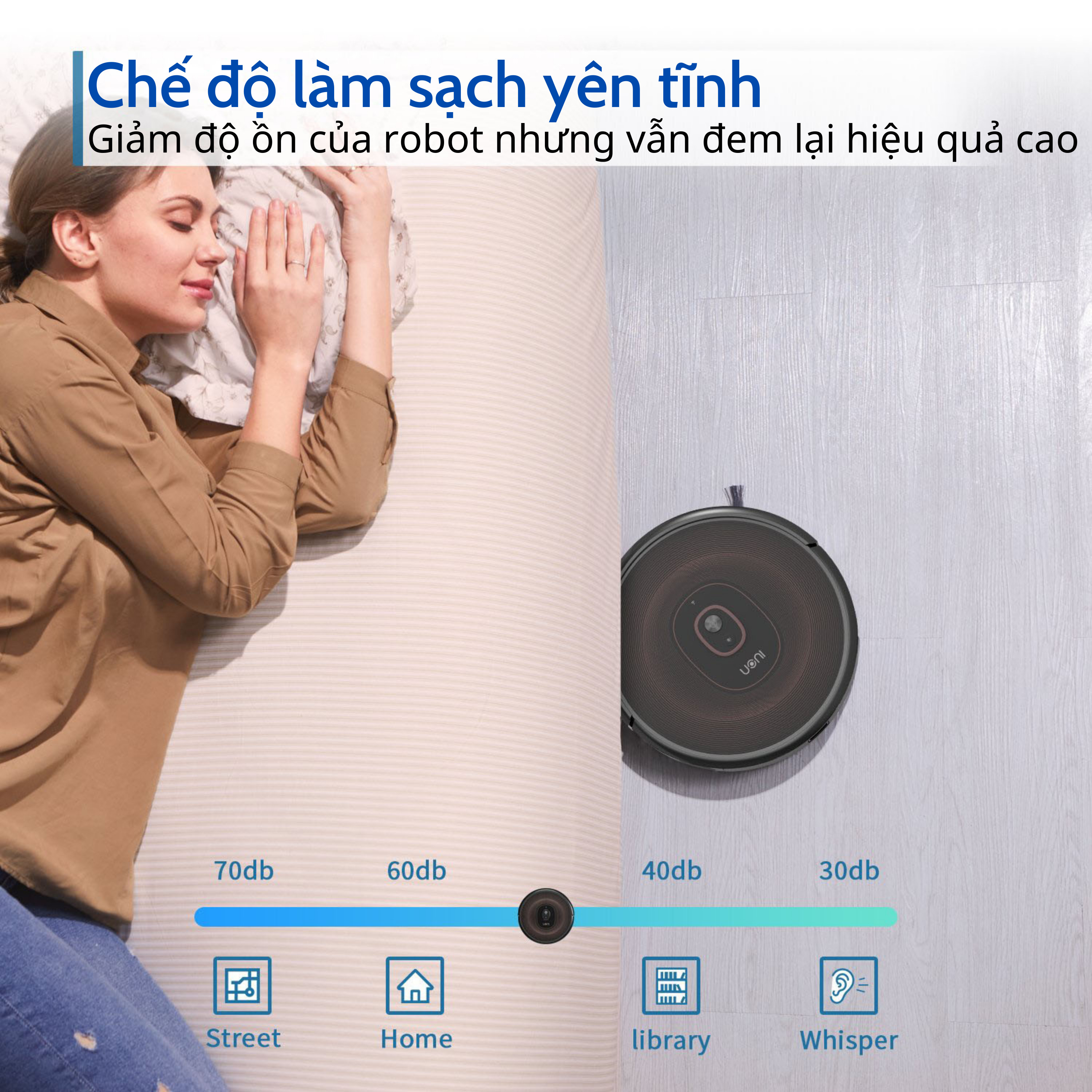 Robot hút bụi lau nhà thông minh thương hiệu Nhật Bản UONI S1 - Hàng chính hãng