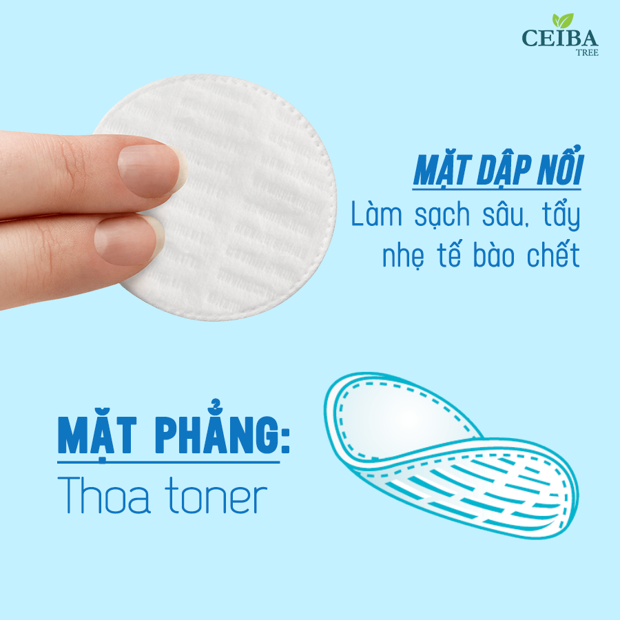 Bông Tẩy Trang Ceiba 100% Cotton Siêu Tiết Kiệm Dung Dịch