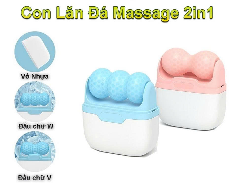 Máy Massage Mặt Làm Đẹp Da Lạnh ICE Giúp Nâng Cơ Mặt, Rửa Sạch Sâu, Tăng Cường Hấp Thụ Tinh Chất Dưỡng Da Kèm Massage Mắt Loại Quầng Thâm Tạo Nét V-Line Cho Mặt - Giao Màu Ngẫu Nhiên