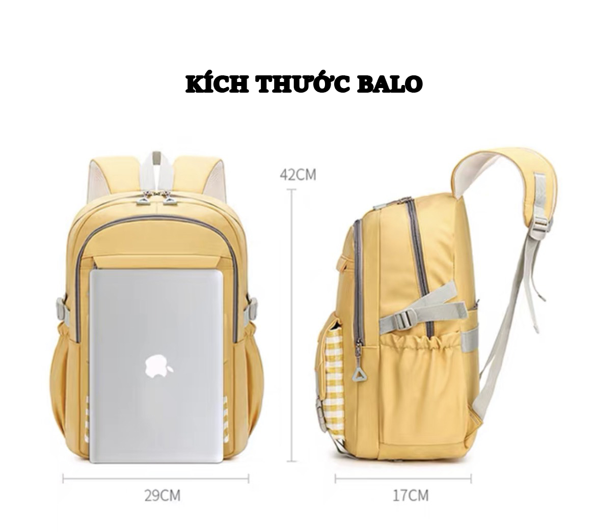 Balo đi học nữ ulzzang hàn nhật kẻ sọc caro đẹp cặp sách đen nữ hàn quốc balo thời trang sinh viên 3618