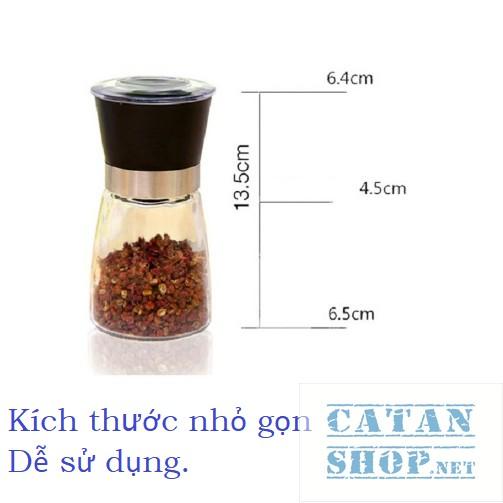 ️FREESHIP️ DỤNG CỤ XAY TIÊU CẦM TAY 2IN1, LỌ THỦY TINH Lọ xay tiêu cầm tay nhỏ gọn tiện dụng. GD307-XayTieu-nho