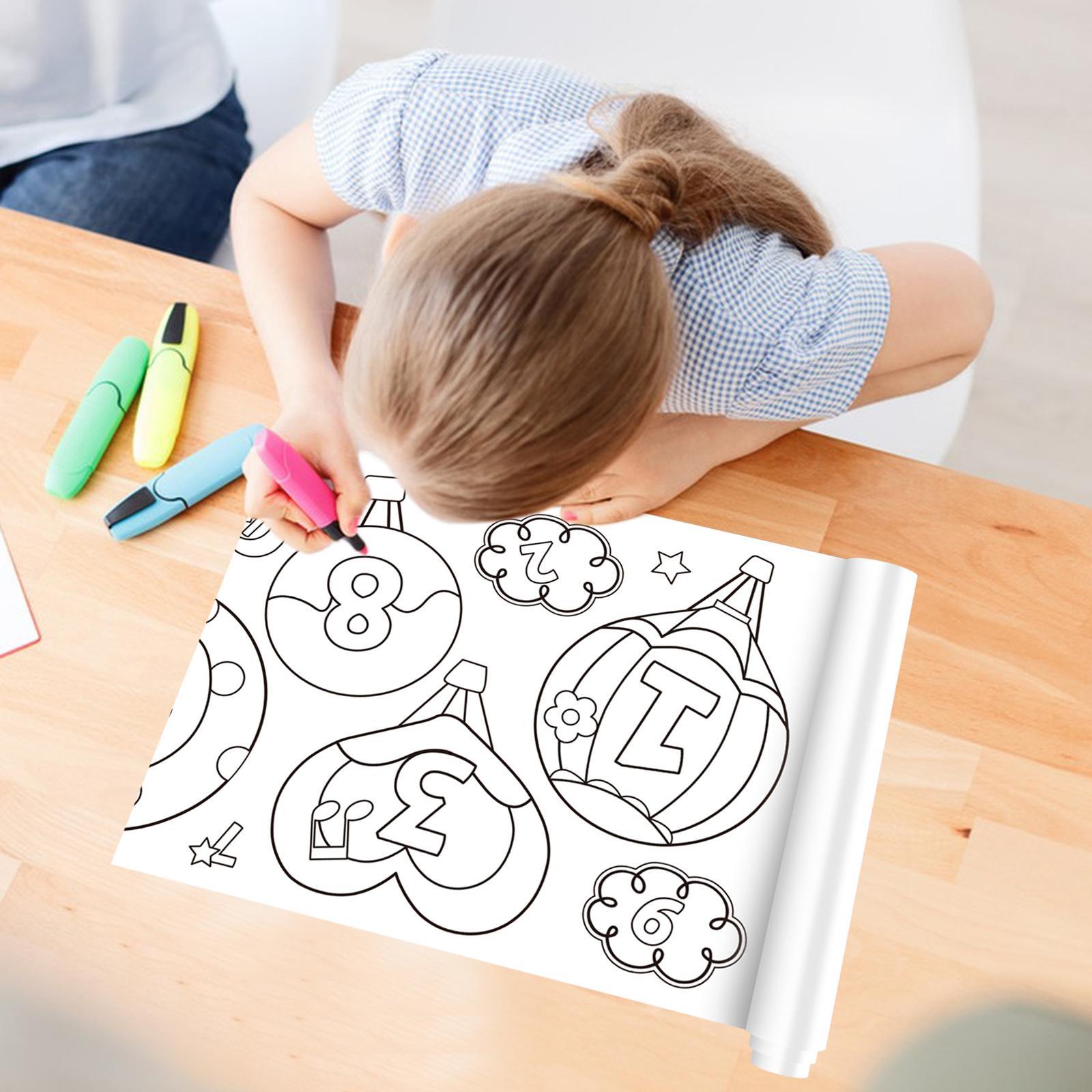Coloring Posters Birthday Gift DIY Art Paper Roll Sticky for Home Drawing