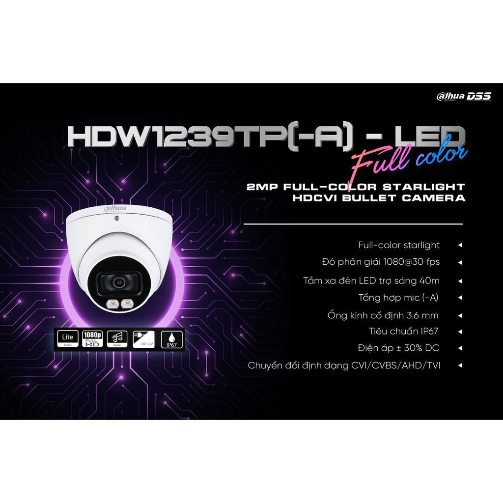 Camera Dome HDCVI 2.0 Megapixel DAHUA HAC-HDW1239TP-LED - HÀNG CHÍNH HÃNG