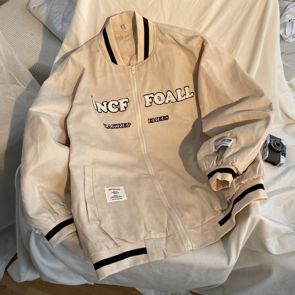 Áo khoác bomber thêu chữ UNCF trước ngực form rộng ulzzang - Made by Fiin