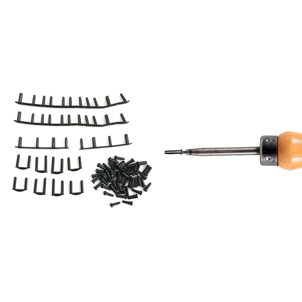 Dụng cụ loại bỏ các grommets bị hỏng khỏi vợt của bạn với tay cầm bằng gỗ tiện dụng và đầu thép có ren