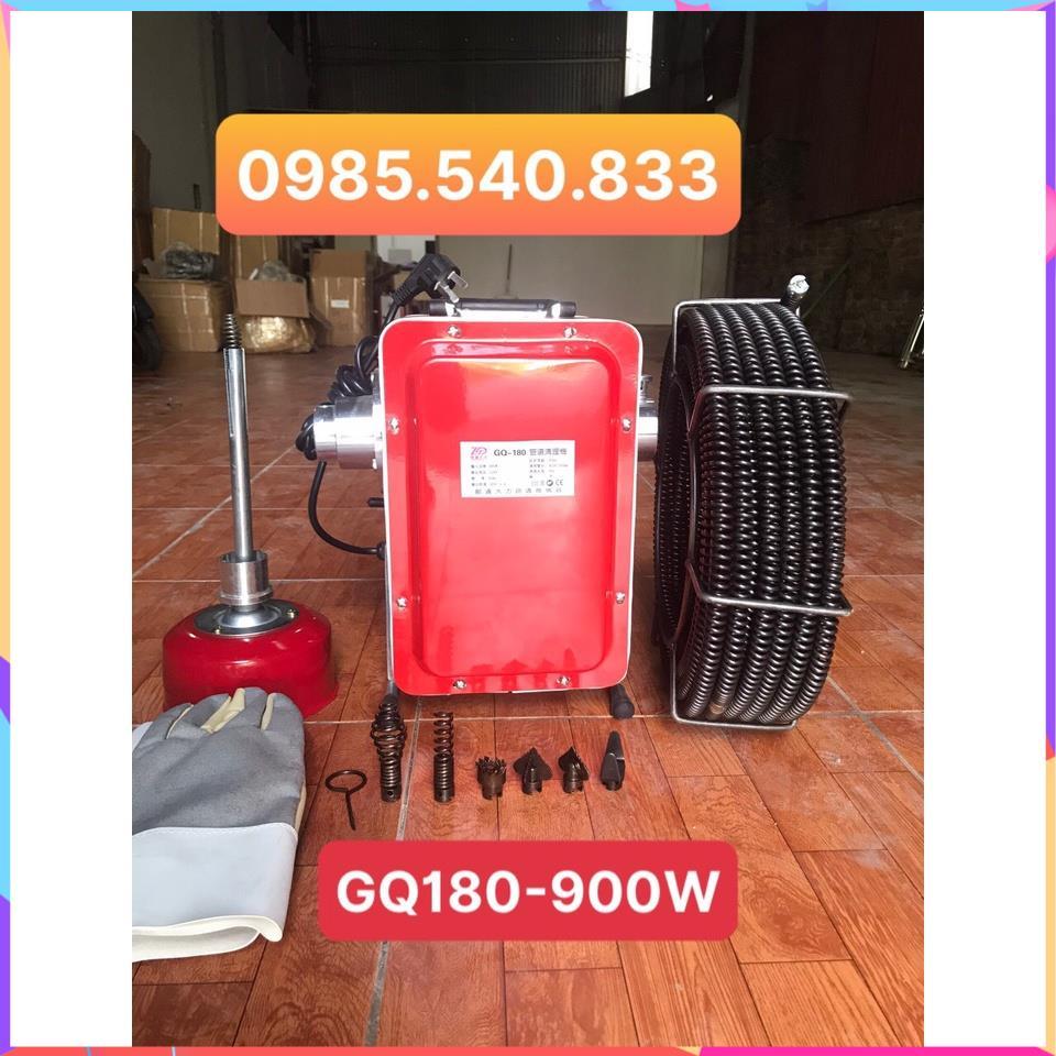 Máy thông tắc cống gia đình GQ180 công suất 900W kèm theo 2 cuộn dây phi 8, 16 và 6 đầu thông